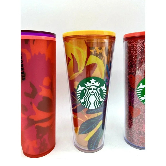 4 Starbucks 24oz Tumbler Valentine's Day Diamond Studded Floral Venti Summer - Picture 5 of 14